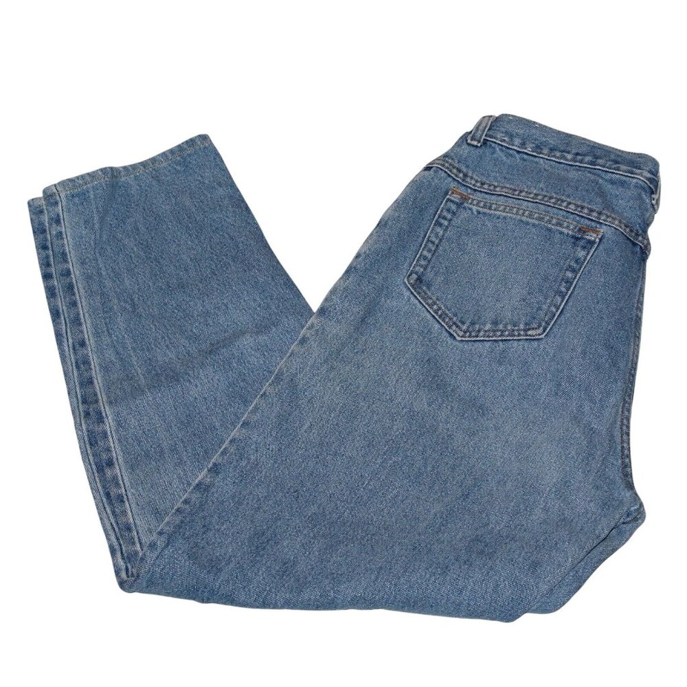 VTG Timberland Womens 14 Lt Washed Straight Leg Denim Jeans 80s Style Made USA - Picture 6 of 11